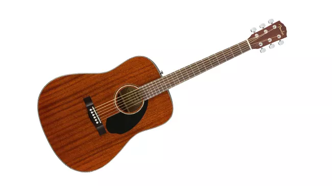 Brown acoustic guitar