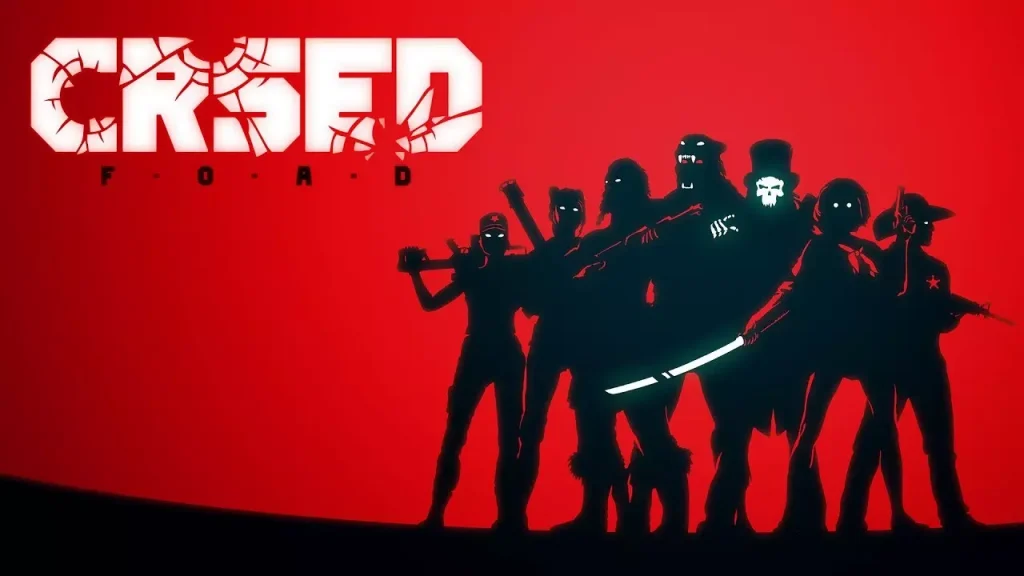 Shadow of game characters in a red background