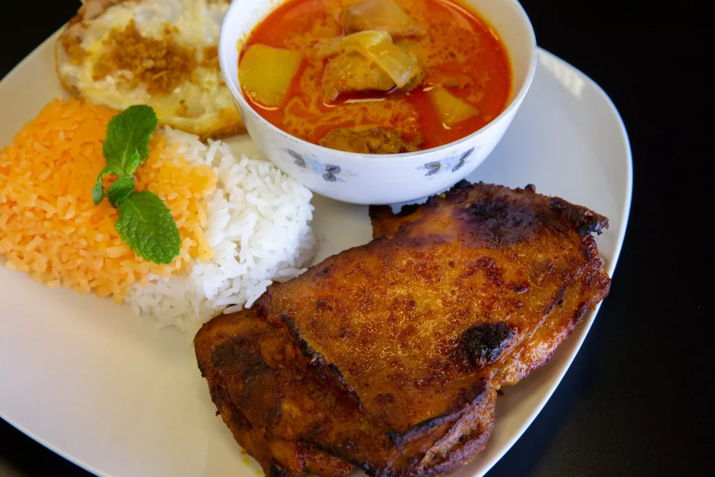 food on a white porculan plate