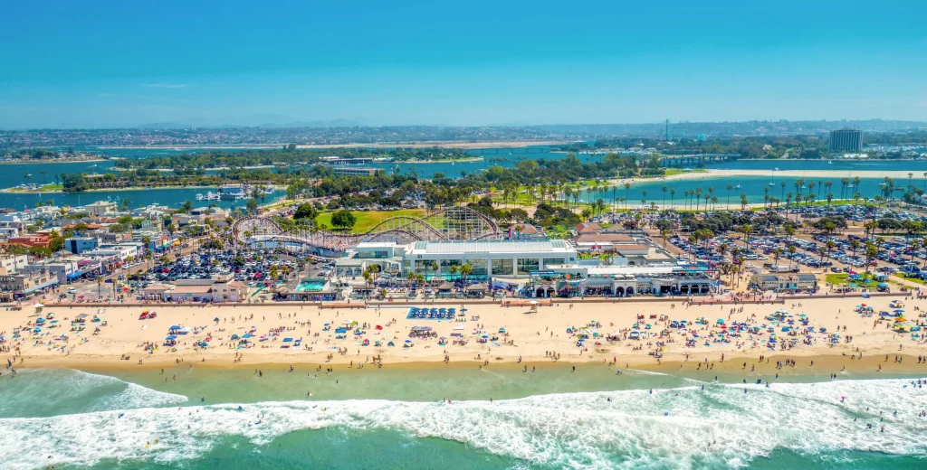 A beautiful sea beach photographed from the air