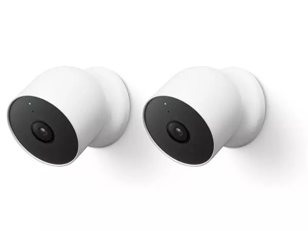 Two white wall cameras