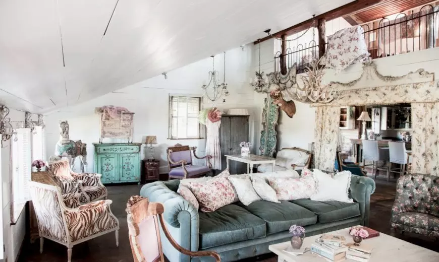 White living room with lots of pillows