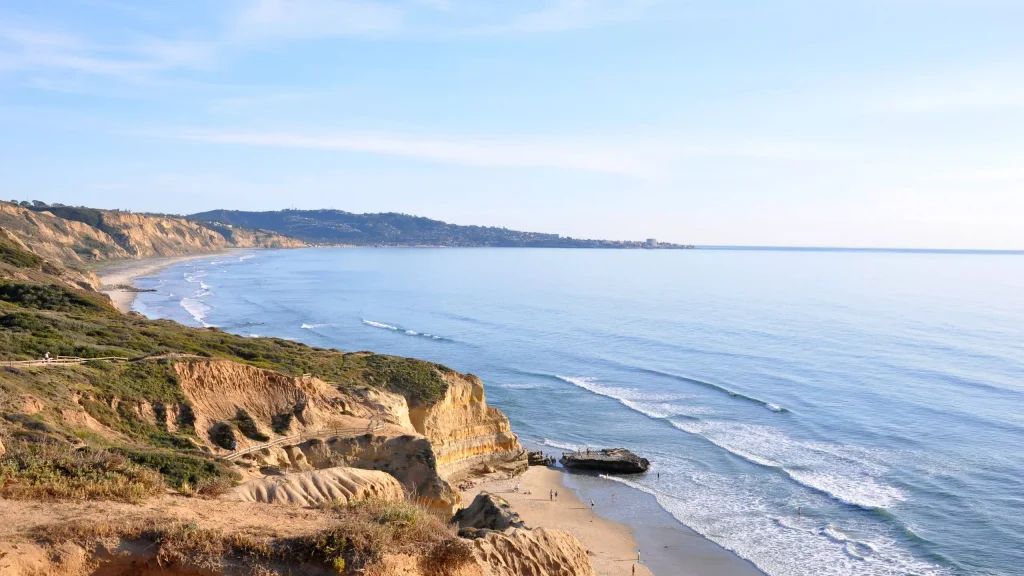 A beach photographed in daylight