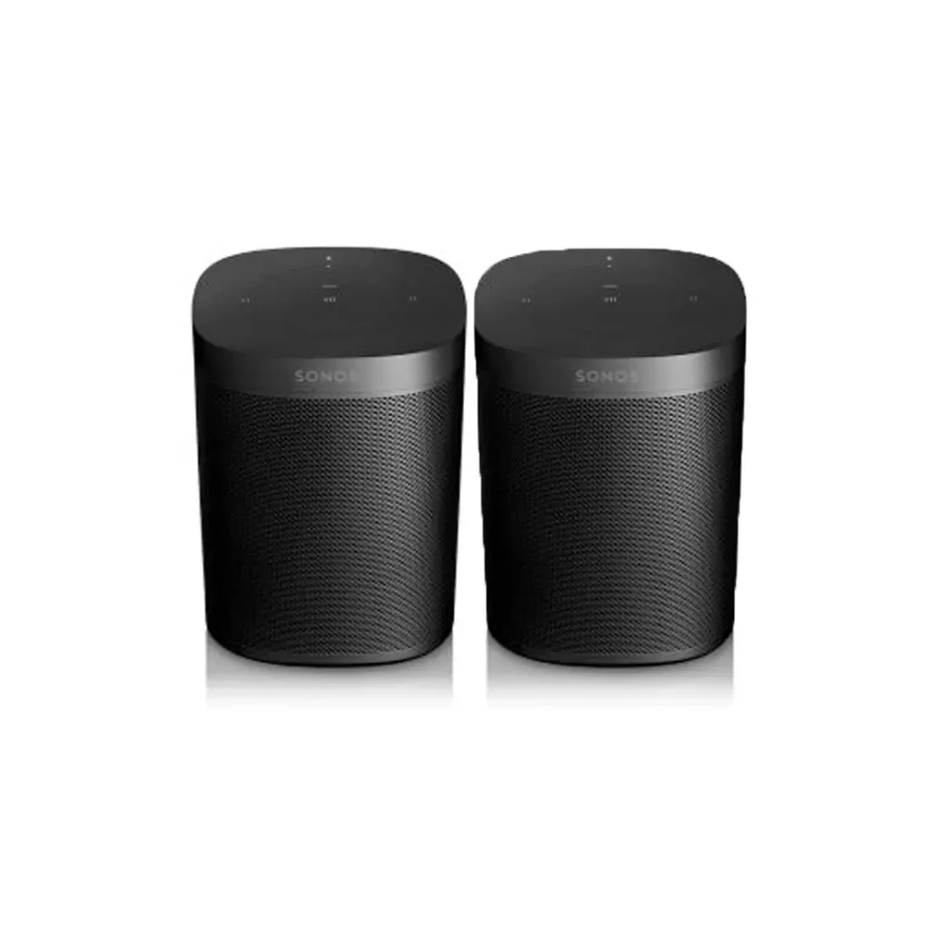 Two black colored speakers