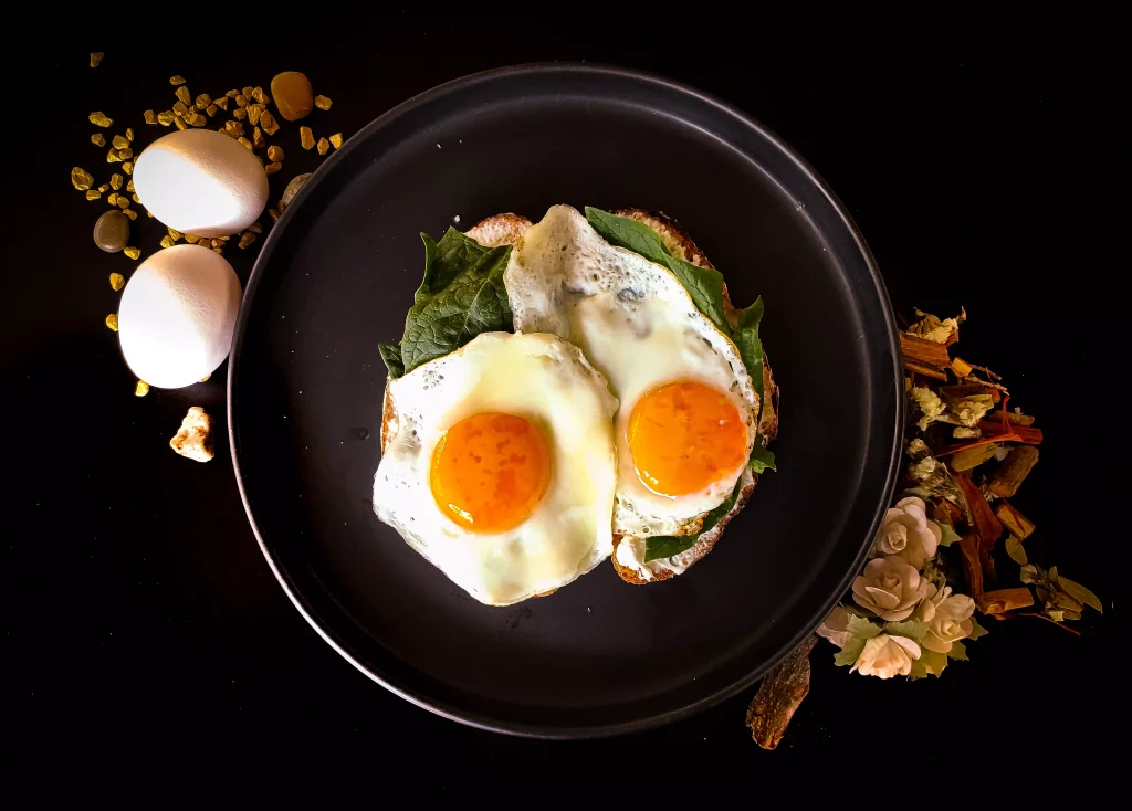 Two baked eggs on a plate