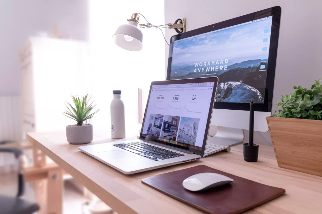 Macbook and and apple monitor