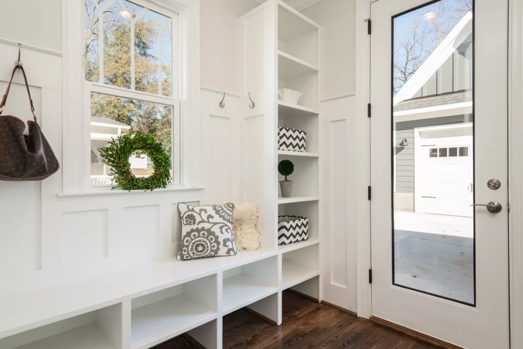 Unique white kitchen shelving