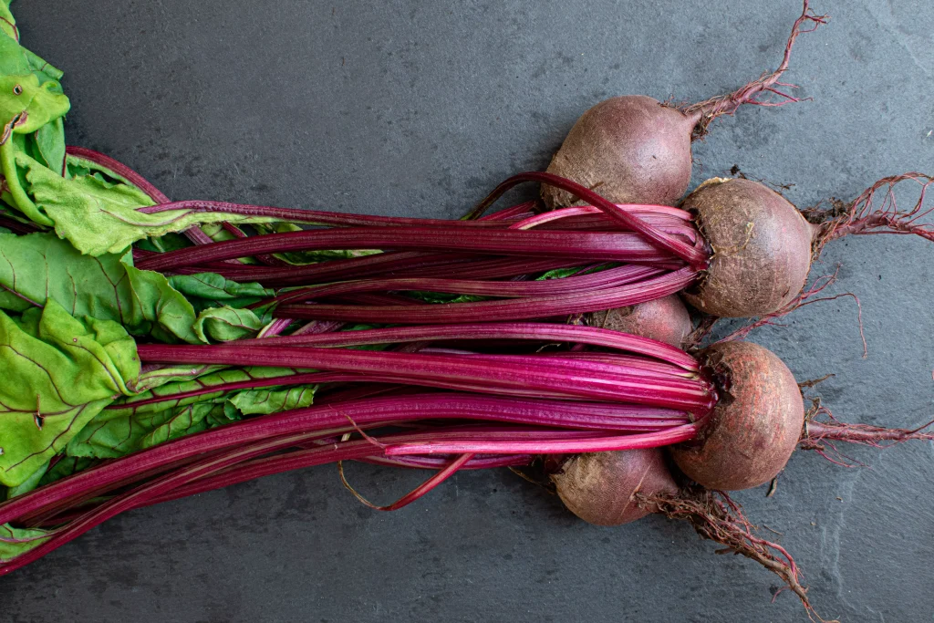 A couple of beets freshly picked