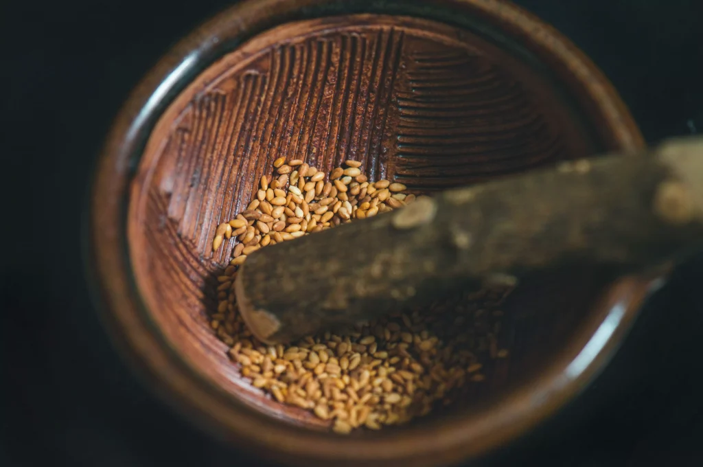 Sesame in a bowl