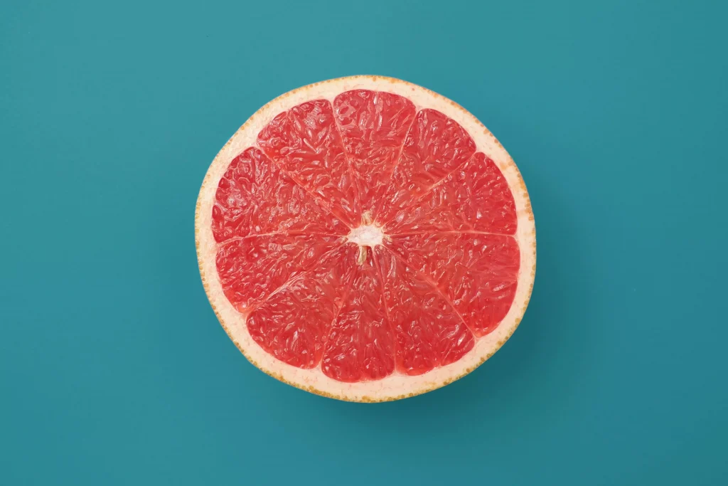 Sliced grapefruit