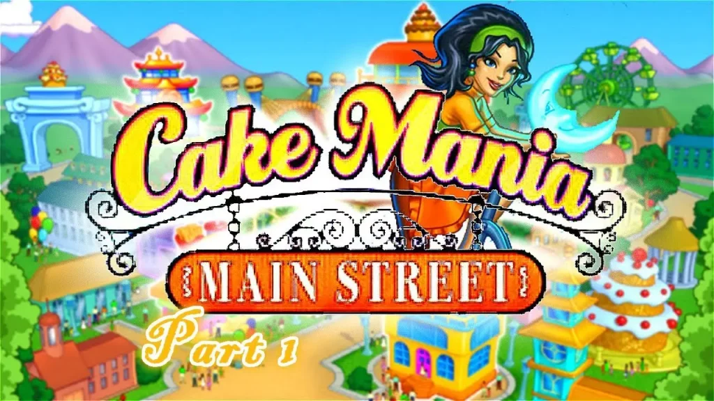 Pixel animation of the logo of the game cake mania mainstreet