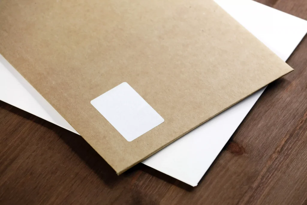 A white and a brown envelope