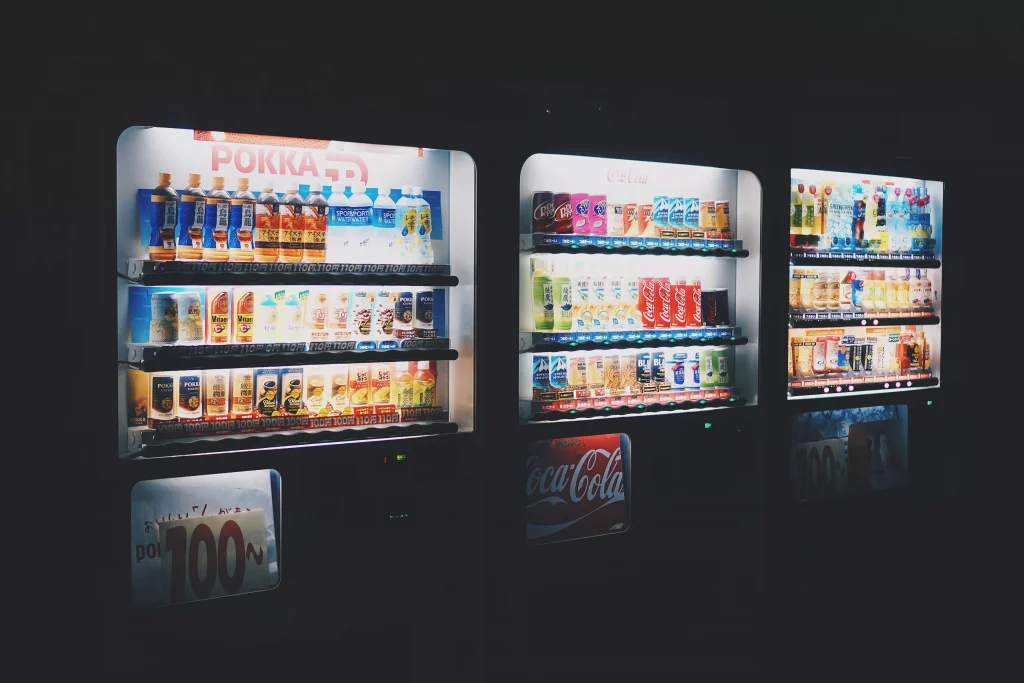 Three vending machines