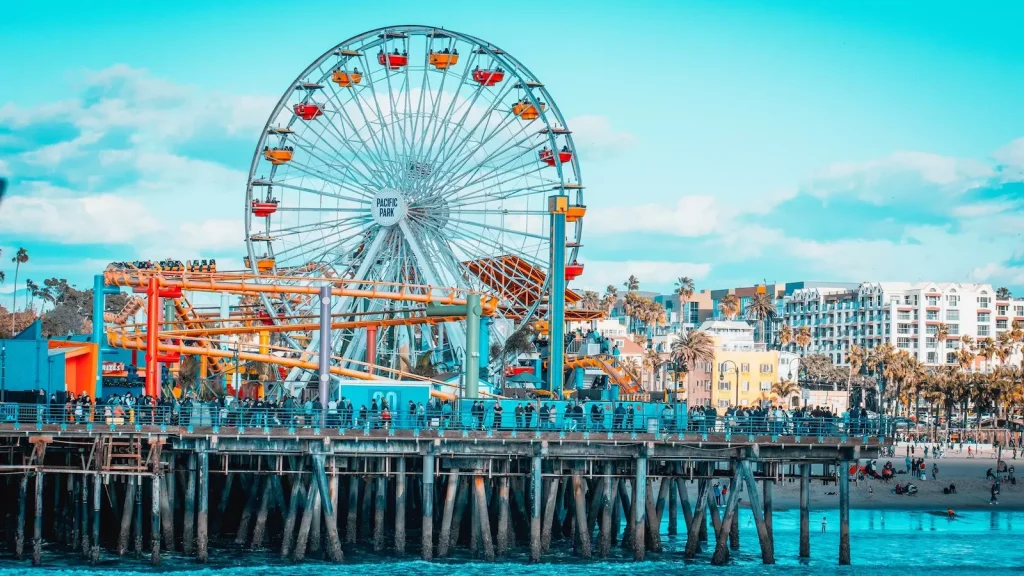 Amusement park on a pier in Los Angeles