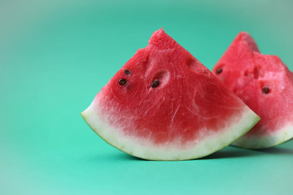 Two small pieces of watermelon