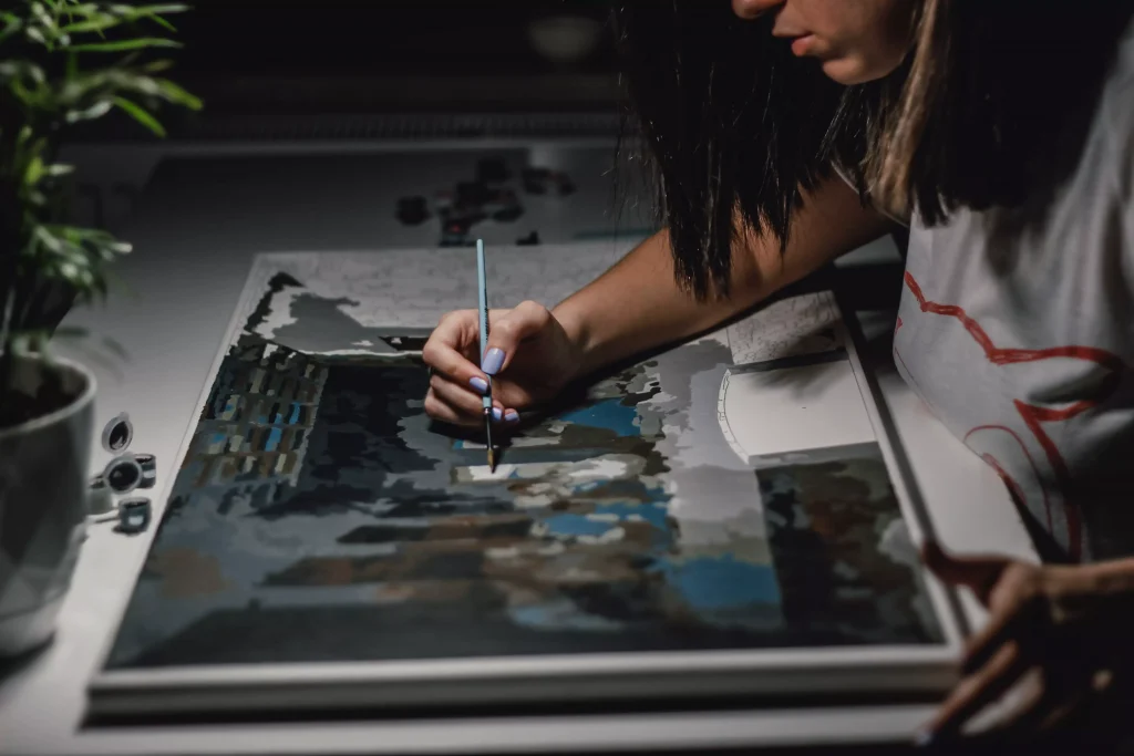 Women painting something