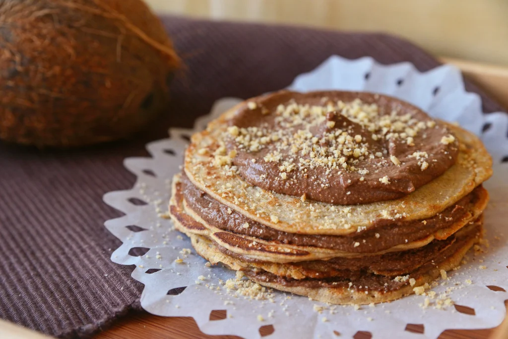 Buckwheat siped over pancakes