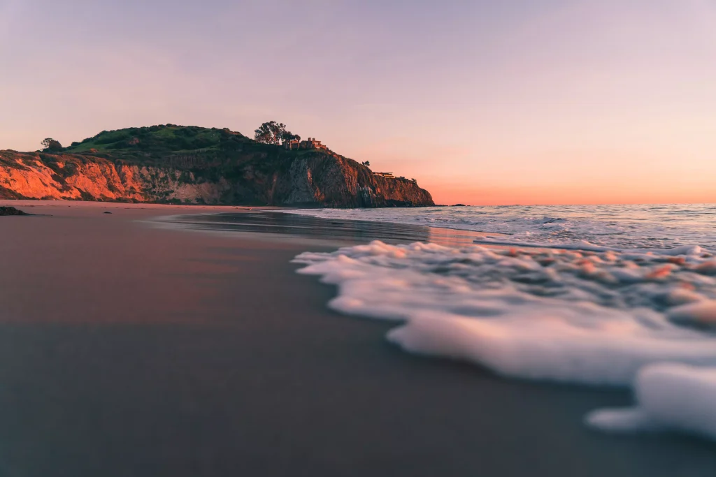 beautiful beach photographed before night