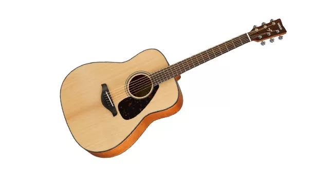 Light brown acoustic guitar