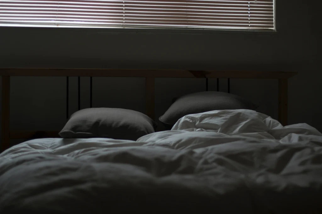 Bed with two pillows