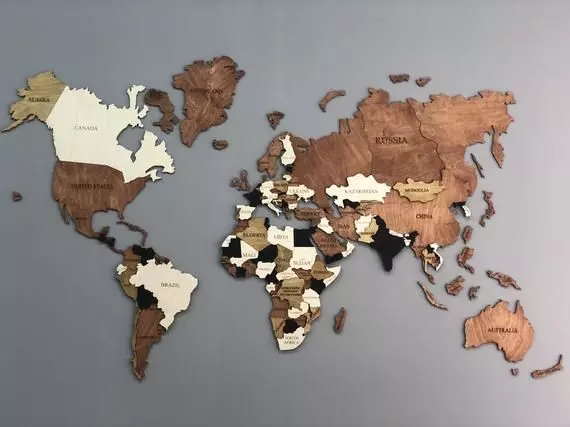 the world map in different colors