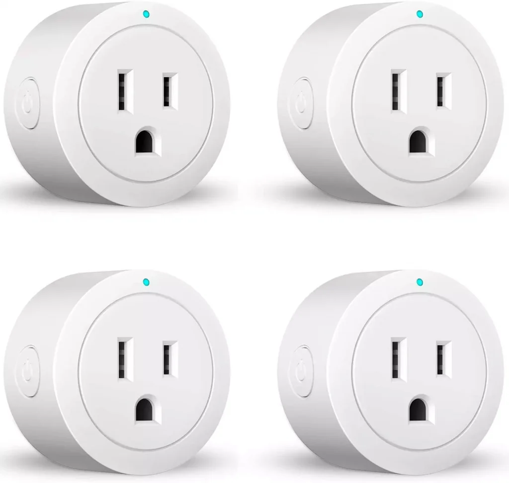 4 white electrical plugs