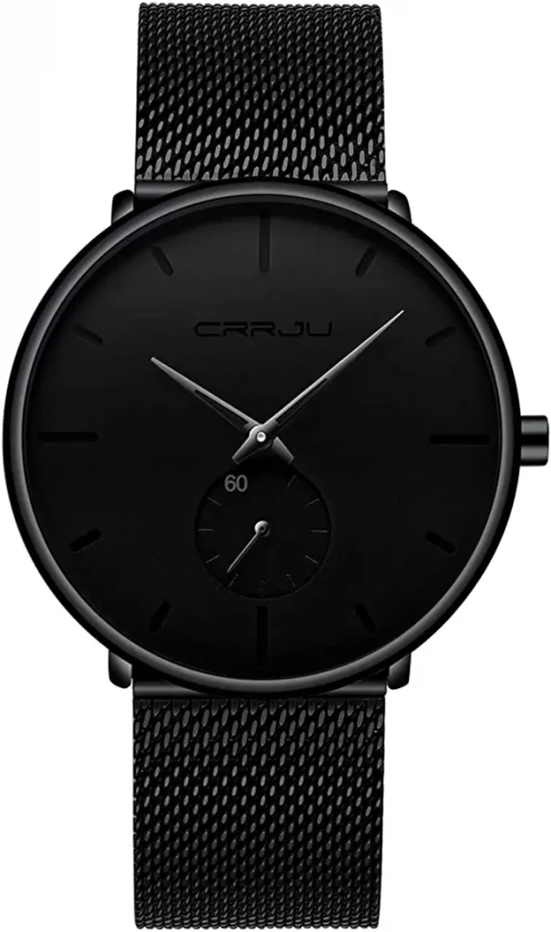 a black color minimalist watch