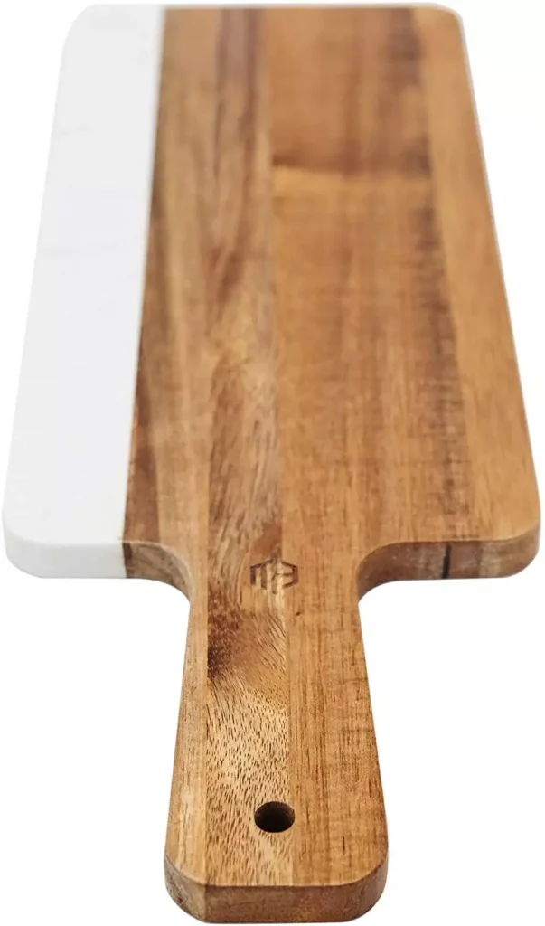 a wooden board for cutting food on