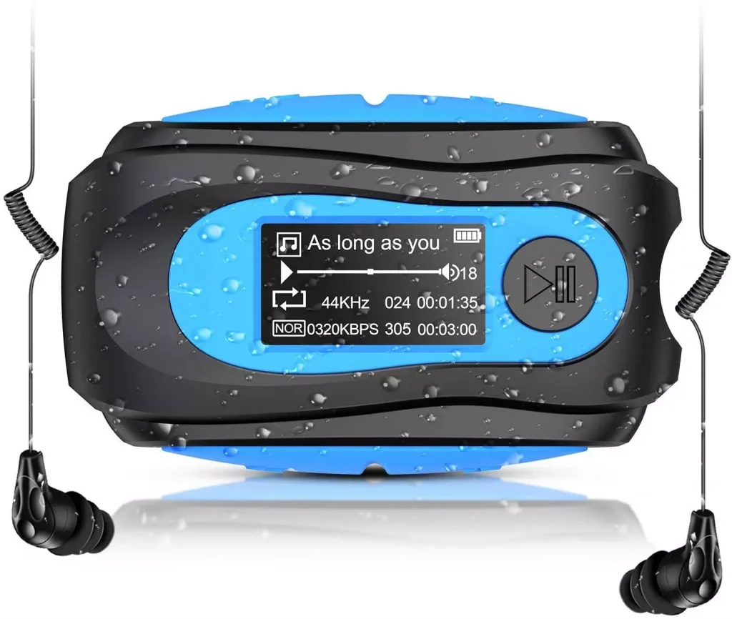 a blue and black color mp3 player