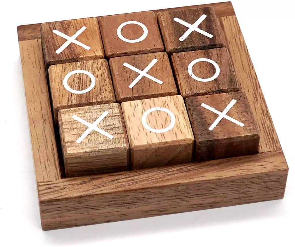 wooden tic tac toe game