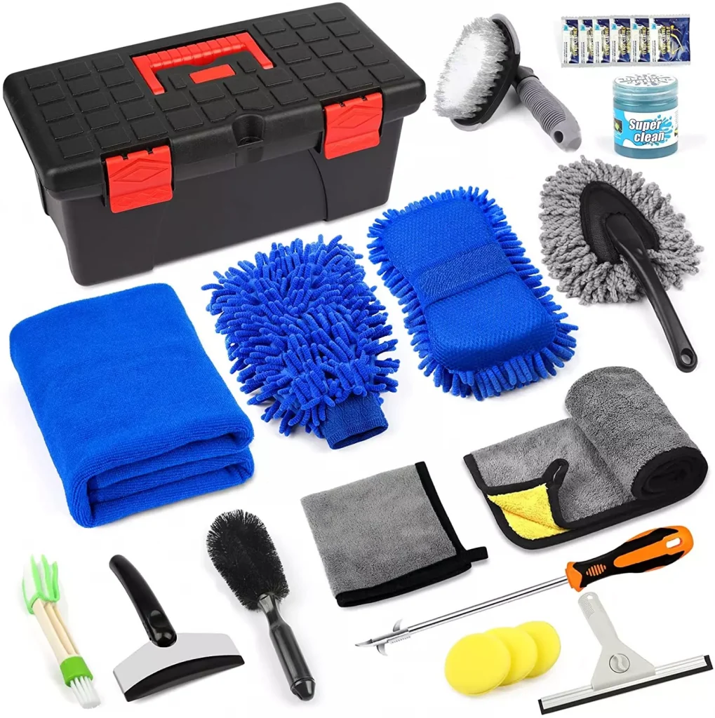 car cleaning kit with rags