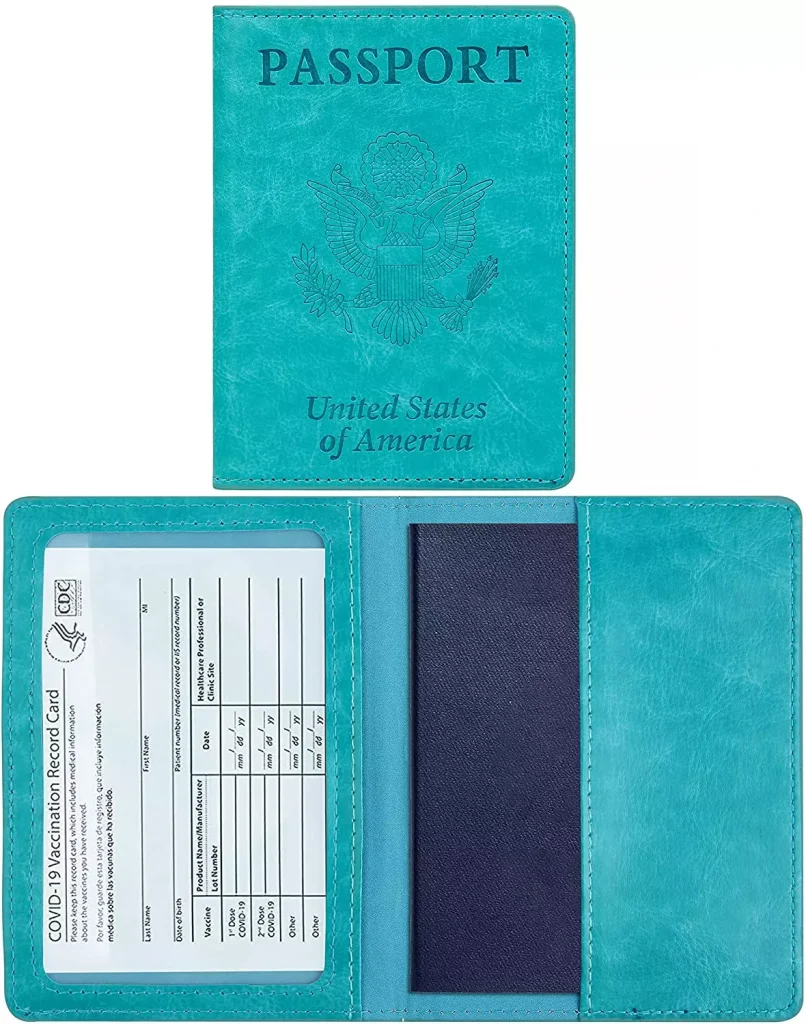 a light blue notebook