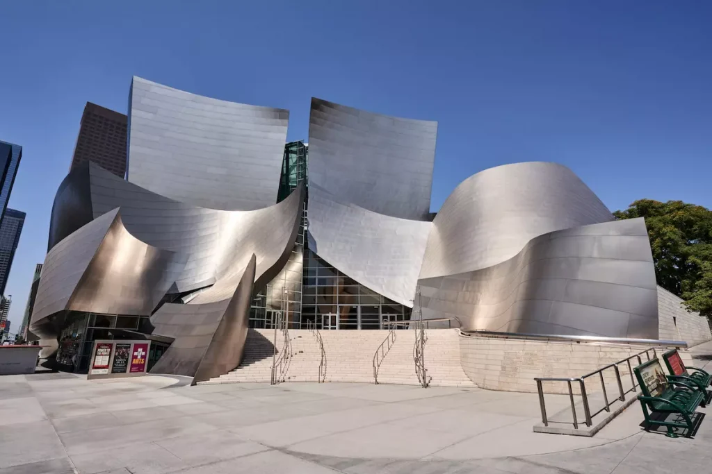 modernistic geometrical grey building photographed in daylight