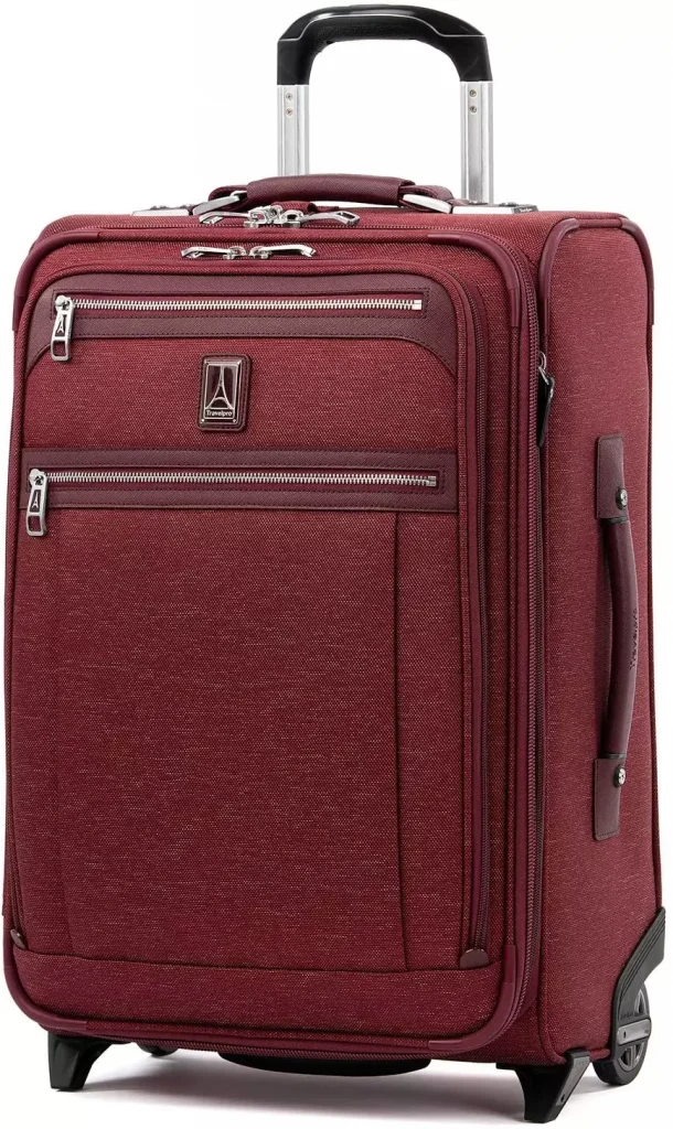 a red color travel bag with a handle