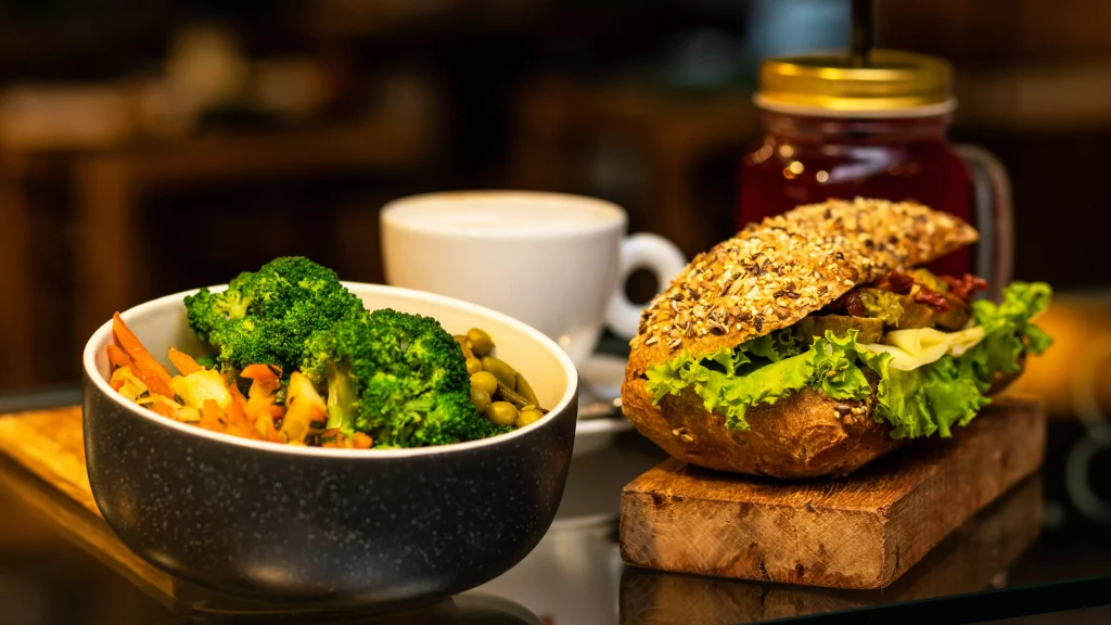 sandwich and a bowl of salad