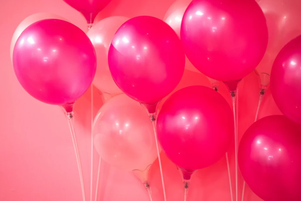 white and pink balloons