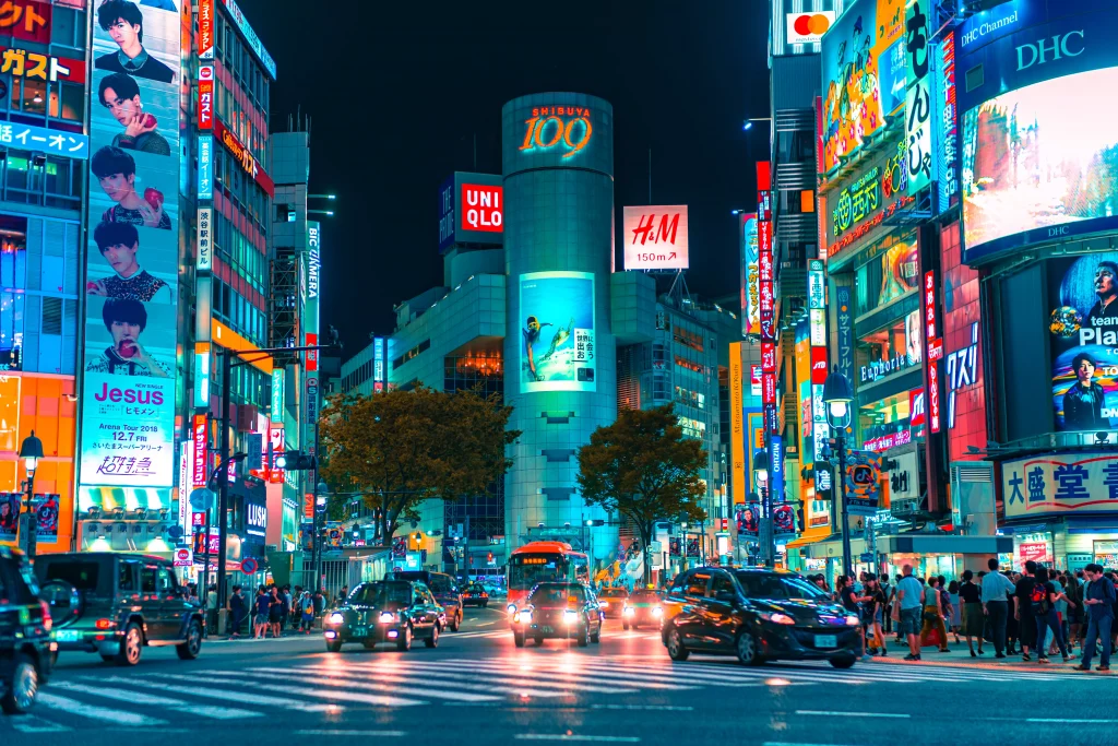 skyscrapers in colorful colors