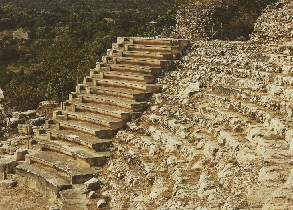 stone steps next to a cliff