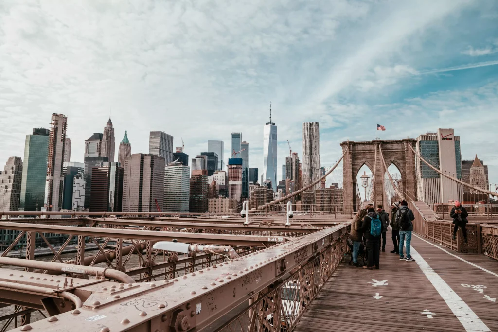 city photographed from a bridge