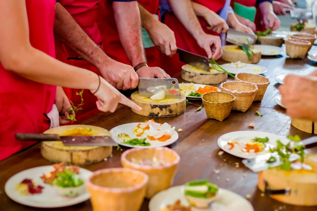 people cooking meals together