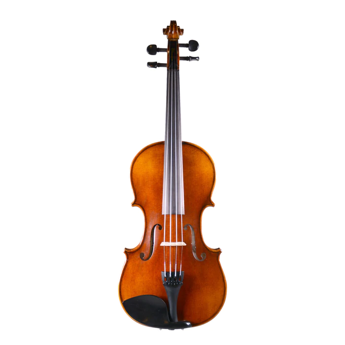 a light brown woodeen violin