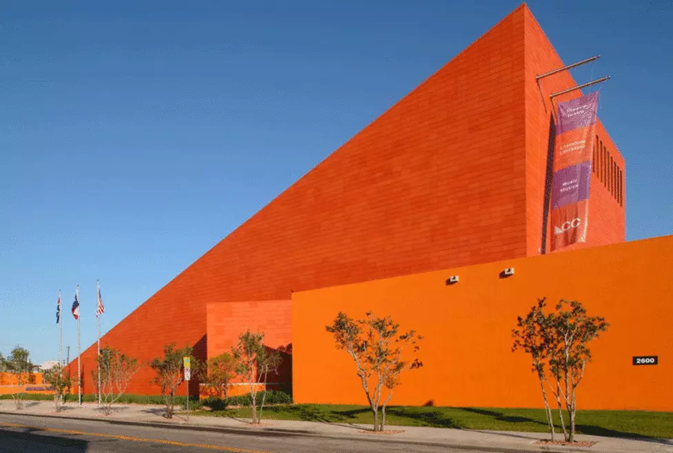 orange geometrical shaped building