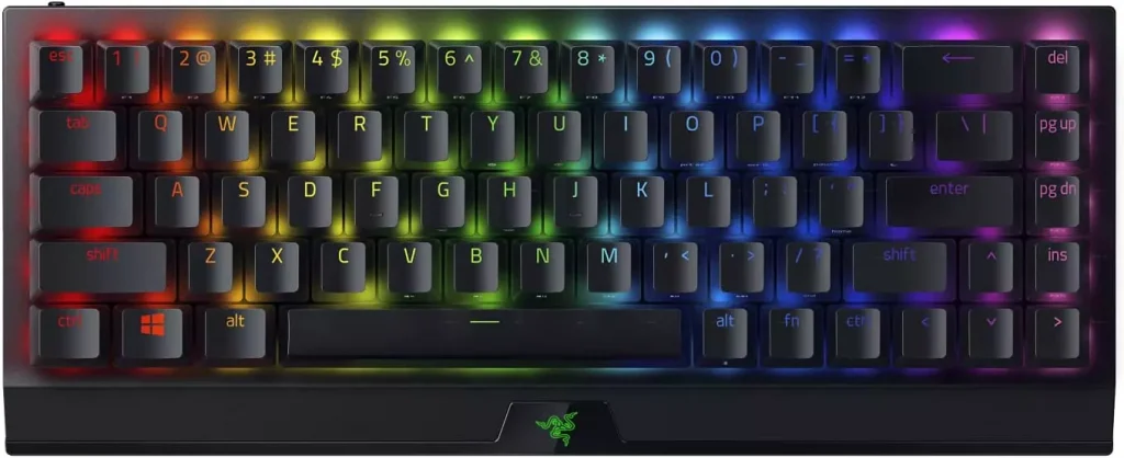 a black color keyboard with lightning keys