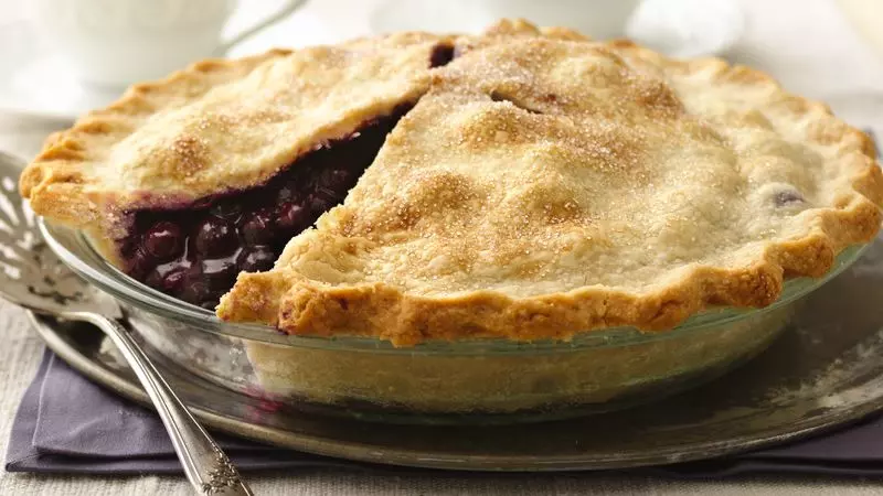 a blueberry pie freshly baked