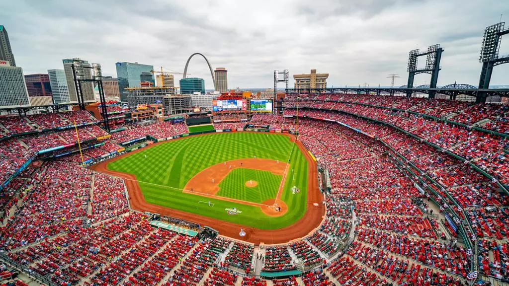 a stadium full of people who are watching a baseball game