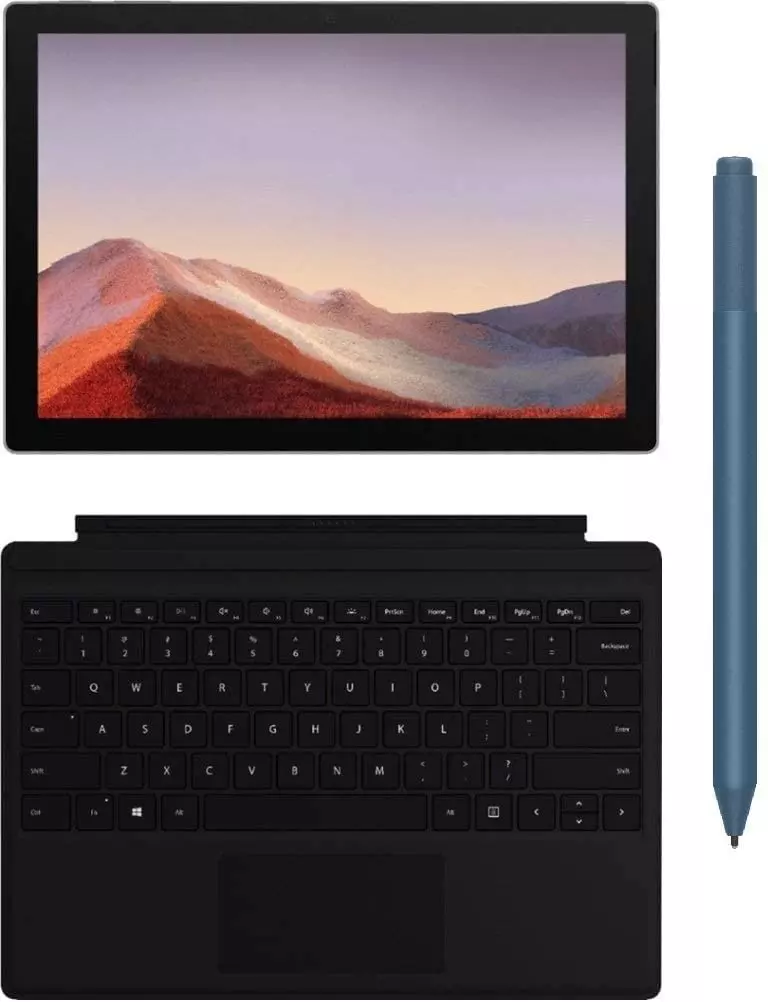 a keyboard and a pen next to a tablet