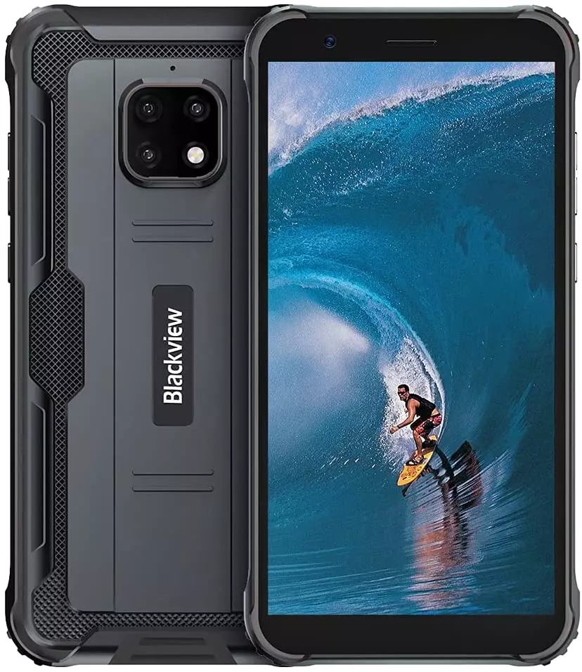 a phone with a background of a surfer in the sea