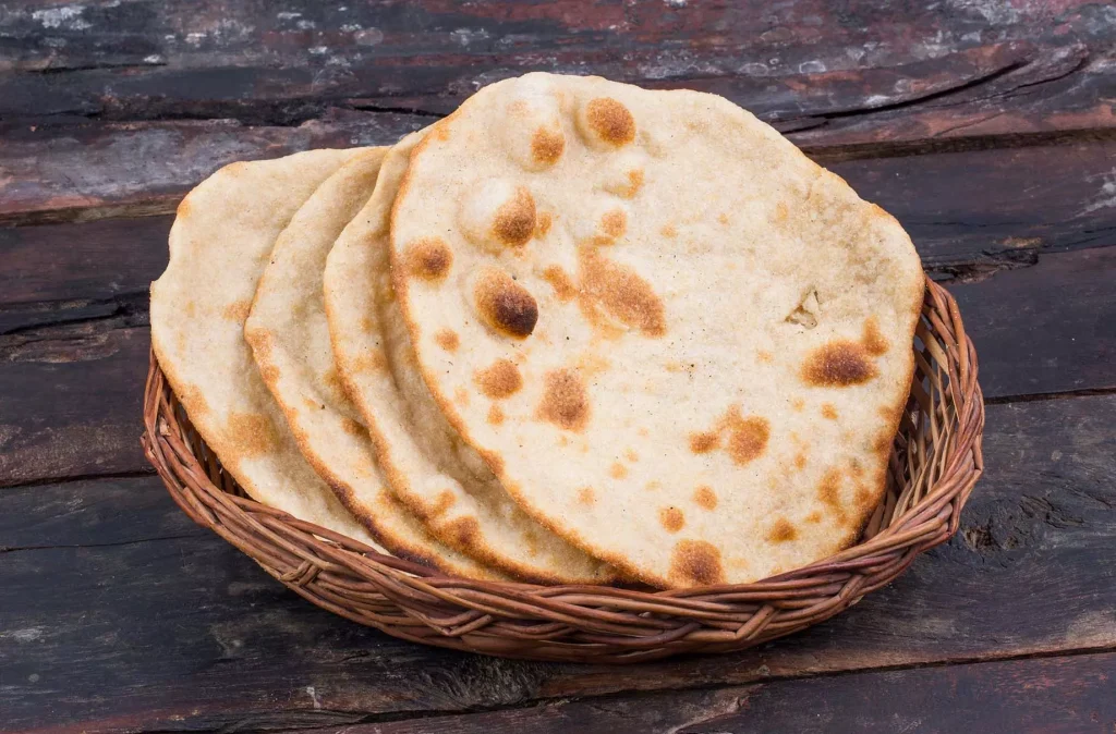 bread pancakes in a wooden bowl