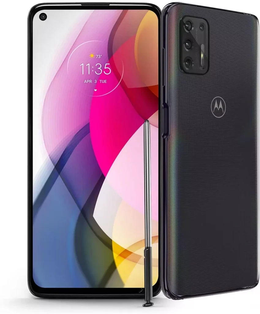 a phone with a colorful background facing the camera