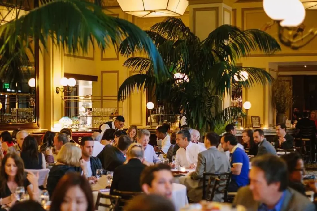 people eating at a restaurant